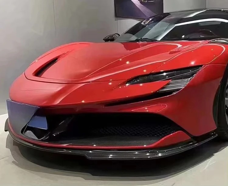 Suitable for SF90 Upgrade RYFT Style Carbon Fiber Front Lip Spoiler Diffuser Upgrade Performance Parts Body Kit